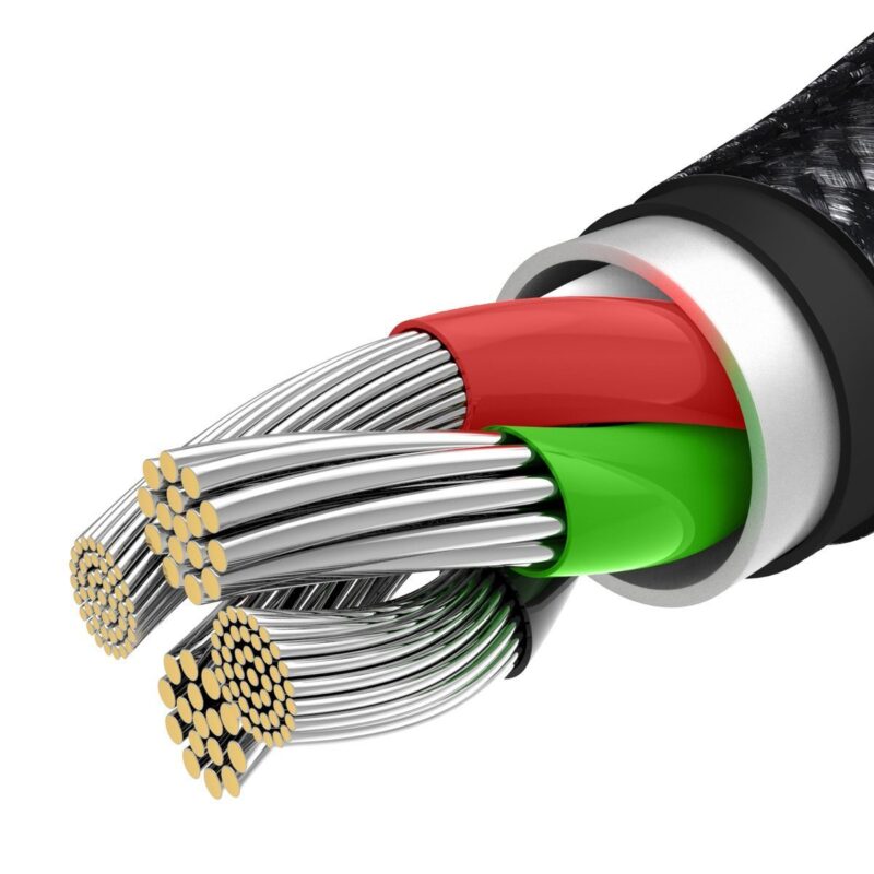 Kabel USB 3v1 Baseus Tungsten Gold, USB na micro USB / USB-C / Lightning, 3,5 A, 1,5 m (črn)