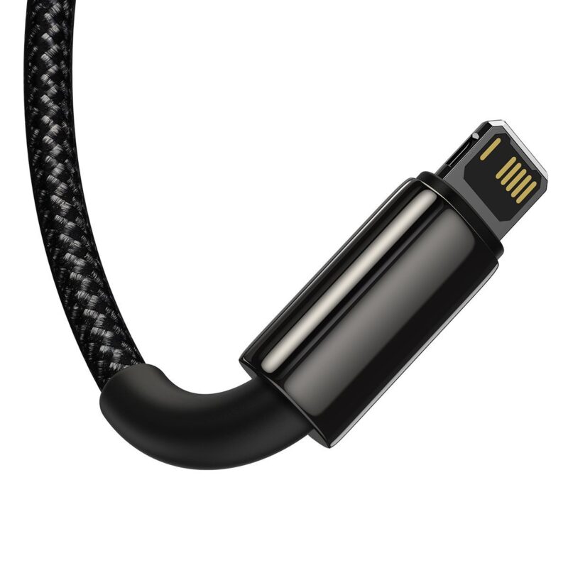 Kabel USB 3v1 Baseus Tungsten Gold, USB na micro USB / USB-C / Lightning, 3,5 A, 1,5 m (črn)